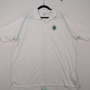 Adidas  Polo Men's 2XL White Short Sleeve Solid ClimaCool Detroit Golf Club